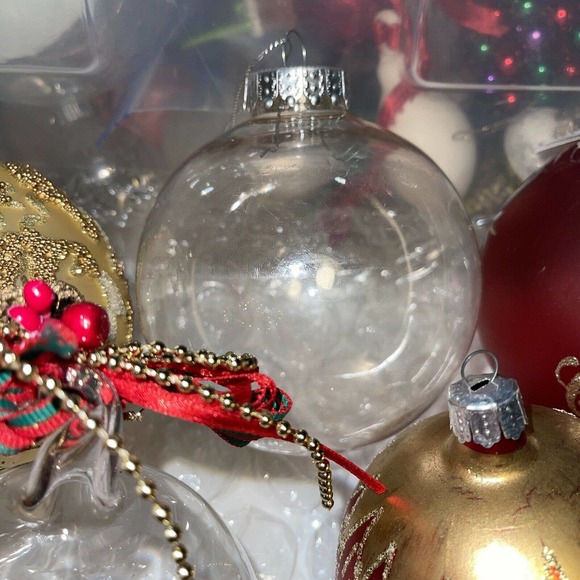 Vintage 4in Embellished Mixed Lot Blown Glass Christmas Ornaments 3E33 - Picture 8 of 11